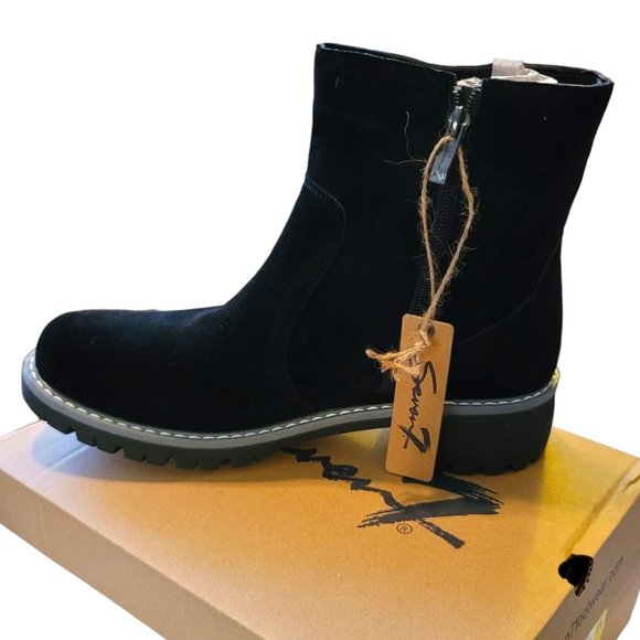Seven7 Black Boot The Bestie Microfiber Shoe Side Zip Womans Size 9 JJ3362 - Picture 2 of 9